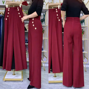 Straight Wide-Leg Pants