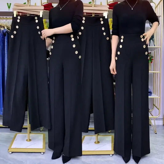 Straight Wide-Leg Pants